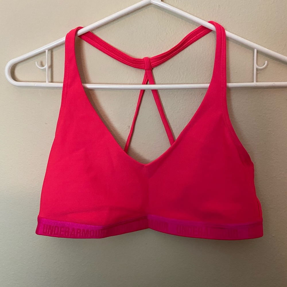 Under armor pink sports bra